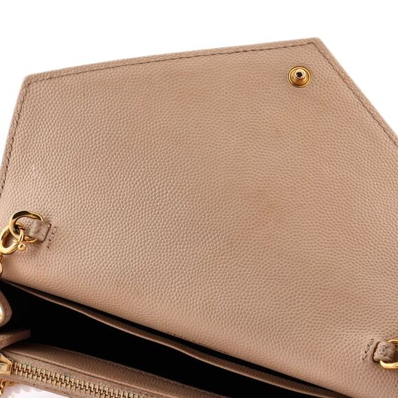 Saint Laurent Classic Monogram Wallet on Chain Matelasse Chevron Leather Small - Picture 7 of 8